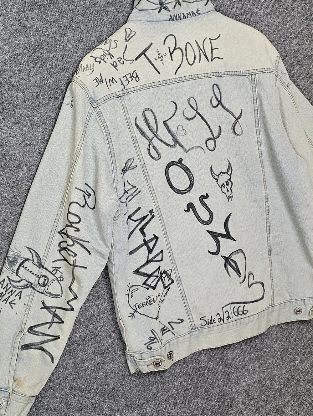 Men's One-of-A-Kind| Upcycled Levi's Sherpa Jacket| Inspired Punk Vibe Lil Peep
